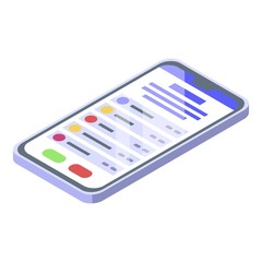 Call center smartphone icon. Isometric of call center smartphone vector icon for web design isolated on white background