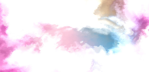 Abstract colorful watercolor on white background. Digital art painting.