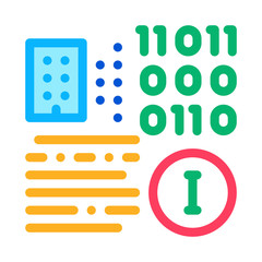 binary information icon vector. binary information sign. color symbol illustration