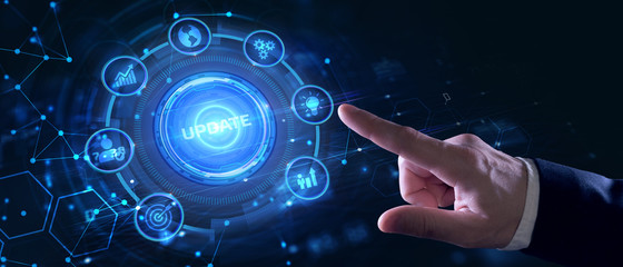 Business, Technology, Internet and network concept. Update software computer program upgrade.