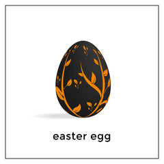 Easter Egg design with a floral concept. Square format