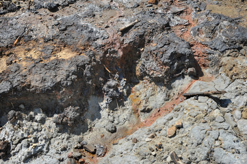  Spills of crude oil on the soil surface.Pollution of sewage. Ecological problems of oil production.