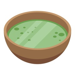 Matcha tea soup icon. Isometric of matcha tea soup vector icon for web design isolated on white background