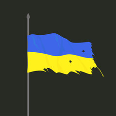 The flag of Ukraine, which was subjected to aggression by a neighboring state.