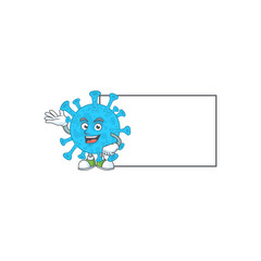 An image of coronavirus backteria with board mascot design style