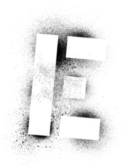 Street Art Stencil Designer Font set in vector format - E