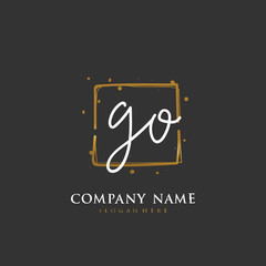 Handwritten initial letter G O GO for identity and logo. Vector logo template with handwriting and signature style.