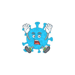 Coronavirus backteria cartoon character design showing shocking gesture