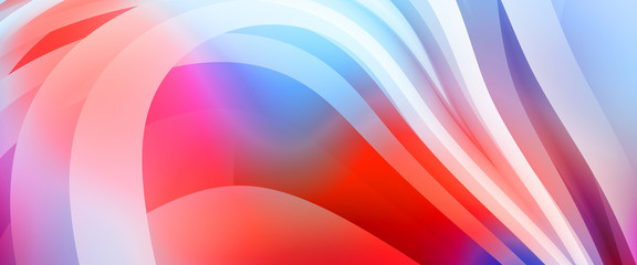 Abstract background with colorful gradient. Vibrant graphic wallpaper with stripes design. Fluid 2D illustration of modern movement.