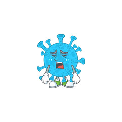 A weeping coronavirus backteria cartoon character concept