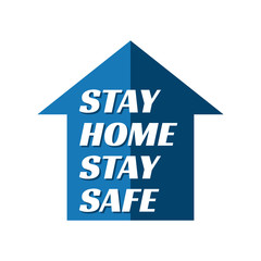 stay home stay safe Lettering Typography logo design save campaign vector illustration