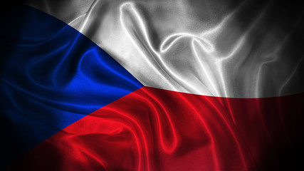 Close up waving flag of Czech. National Czech flag.