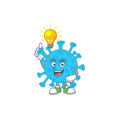 A genius coronavirus backteria mascot character design have an idea