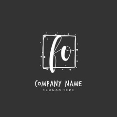 Handwritten initial letter F O FO for identity and logo. Vector logo template with handwriting and signature style.