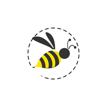 creative circle bee hornet logo design vector silhouette hornets for sign logo badge