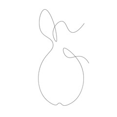 Pear fruit icon on white background. Vector illustration.