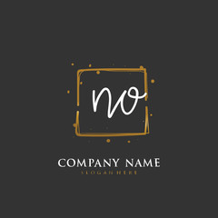 Handwritten initial letter N O NO for identity and logo. Vector logo template with handwriting and signature style.