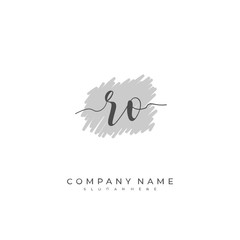 Handwritten initial letter R O RO for identity and logo. Vector logo template with handwriting and signature style.