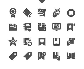 Bookmarks & Tags Well-crafted Pixel Perfect Vector Solid Icons 30 2x Grid for Web Graphics and Apps. Simple Minimal Pictogram