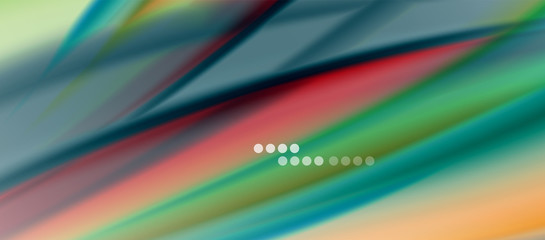 Wave lines abstract background, smooth silk design with rainbow style colors. Liquid fluid color waves. Vector Illustration