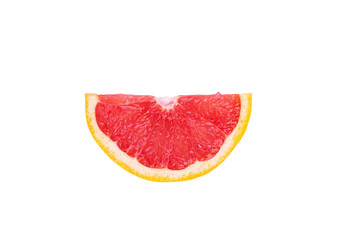 Slice of grapefruit isolated on white background