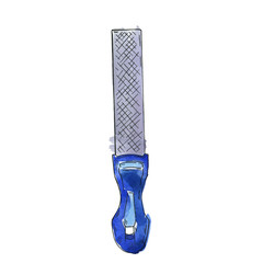 Naklejka premium Chisel with blue handle. Hand drawn watercolor and ink illustration.