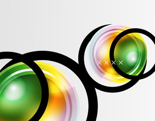 Abstract background - glossy glass bubbles, abstract sphere shapes. Vector Illustration For Wallpaper, Banner, Background, Card, Book Illustration, landing page