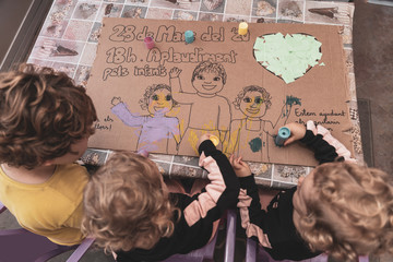 Homebound Children Doing Homework