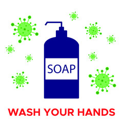 Vivid illustrations about the virus and protection against coronavirus. Suitable for printing on informational posters and messages.