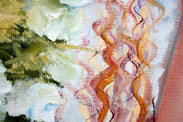 Obraz na płótnie Canvas Abstract modern painting. Painting painted with a palette knife on canvas with oil paints in a large stroke