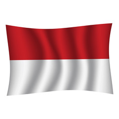 Monaco flag background with cloth texture. Monaco Flag vector illustration eps10. - Vector