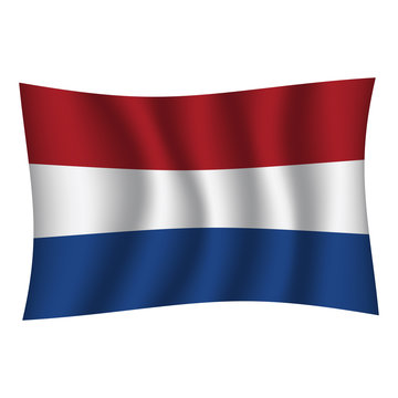 Netherlands flag background with cloth texture. Netherlands Flag vector illustration eps10. - Vector