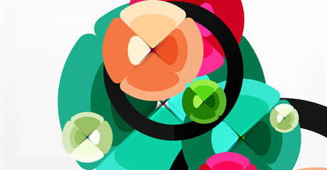 Abstract background, trendy color circles geometrical composition. Vector Illustration For Wallpaper, Banner, Background, Card, Book Illustration, landing page