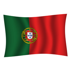 Portugal flag background with cloth texture. Portugal Flag vector illustration eps10. - Vector