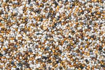 Flat lay of wet sea stones texture background. Abstract shape pattern from nature.