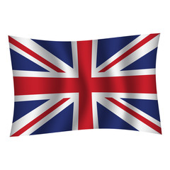 United Kingdom flag background with cloth texture. United Kingdom Flag vector illustration eps10. - Vector
