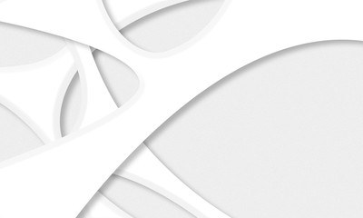 Abstract Architecture Background. White Circular Building. 3d Rendering