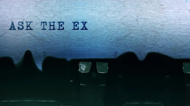 Ask the Expert Word closeup Being Typing and Centered on a Sheet of paper on old vintage Typewriter mechanical 4k Footage Background Animation.