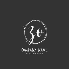 Handwritten initial letter Z O ZO for identity and logo. Vector logo template with handwriting and signature style.