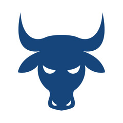Fototapeta premium Vector stock market bull head silhouette icon, business illustration, trading sign