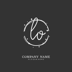 Handwritten initial letter L O LO for identity and logo. Vector logo template with handwriting and signature style.