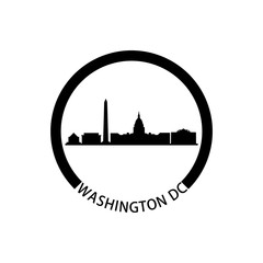 Washington D.C. sign stamp icon isolated on white background