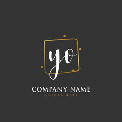 Handwritten initial letter Y O YO for identity and logo. Vector logo template with handwriting and signature style.