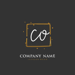 Handwritten initial letter C O CO for identity and logo. Vector logo template with handwriting and signature style.
