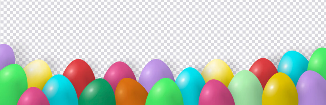 Vector easter decorated eggs in realistic 3d style.