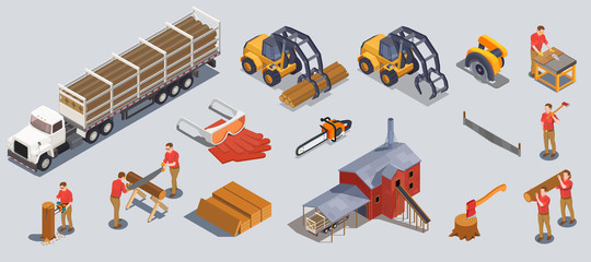 Timber Mill Icons Collection