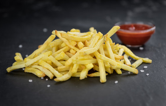 Homemade French Fries (close-up shot; selective focus)