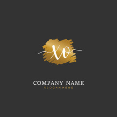 Handwritten initial letter X O XO for identity and logo. Vector logo template with handwriting and signature style.