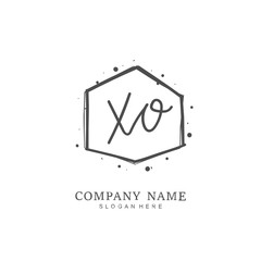 Handwritten initial letter X O XO for identity and logo. Vector logo template with handwriting and signature style.