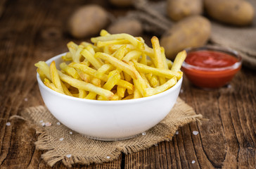 Crispy French Fries (selective focus; close-up shot)